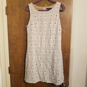 Sharagano white lace dress size 16